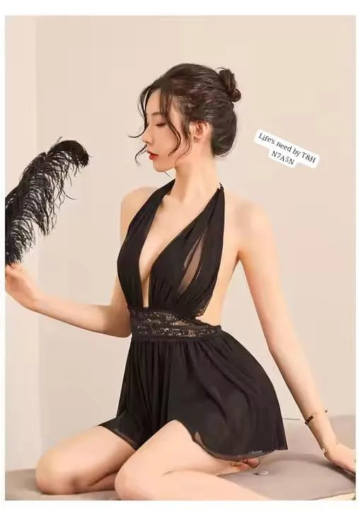 2 Pcs Net Frilly Comfortable And Breathable Nightgow