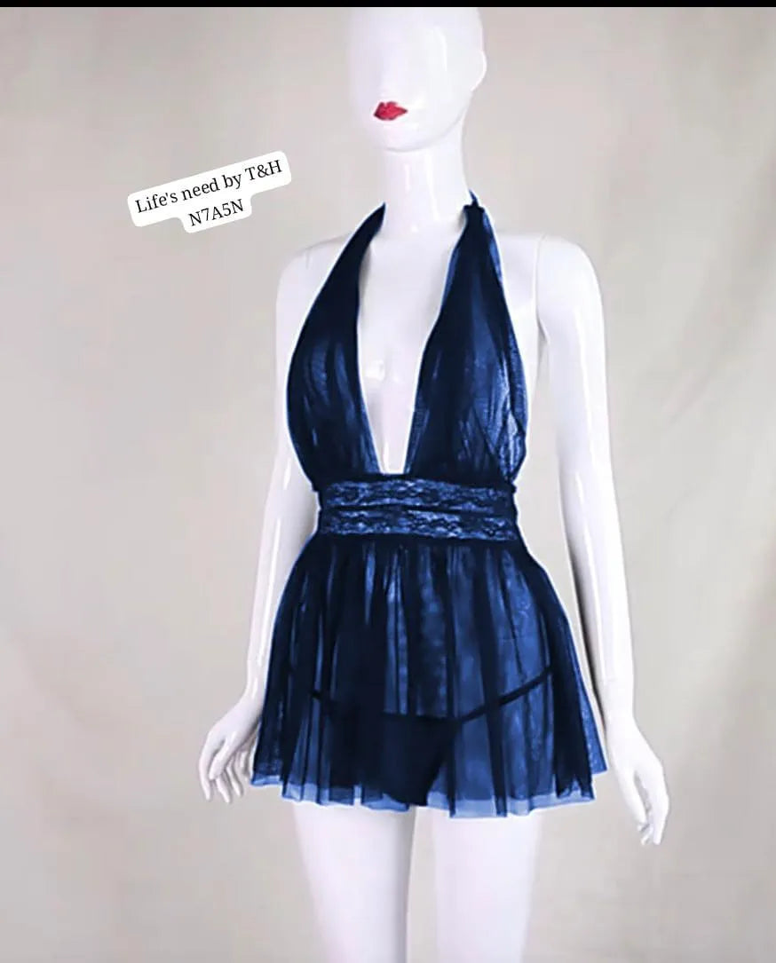 2 Pcs Net Frilly Comfortable And Breathable Nightgow